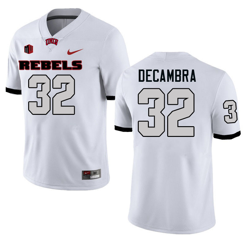 Men #32 Kodi DeCambra UNLV Rebels College Football Jerseys Stitched-White